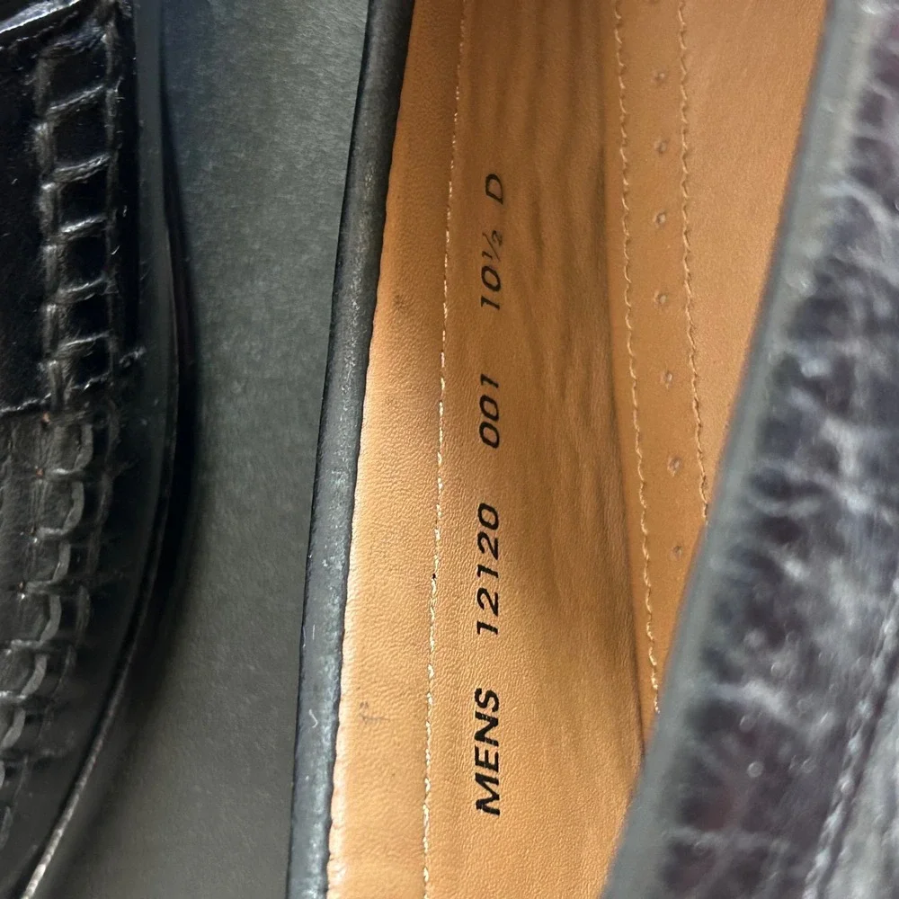 Florsheim Mens Black Pebbled Leather Penny Loafers 12120-001 Size 10.5 D
